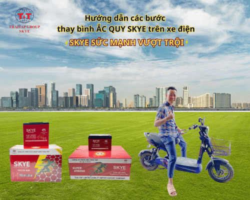 Hướng dẫn các bước thay bình Ắc Quy SKYE trên xe điện