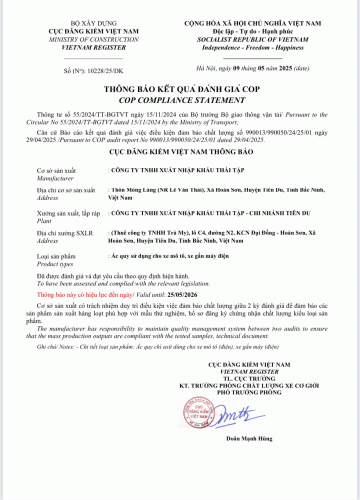 Thông báo kết quả đánh giá COP