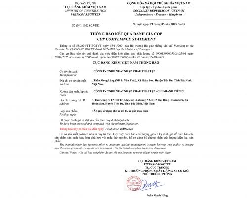 Thông báo kết quả đánh giá COP