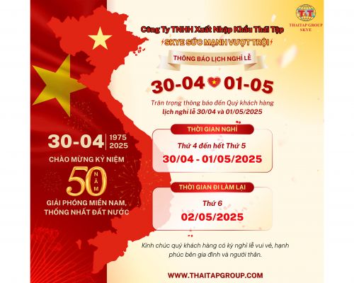  Thông báo lịch nghỉ lễ 30/04 và 01/05